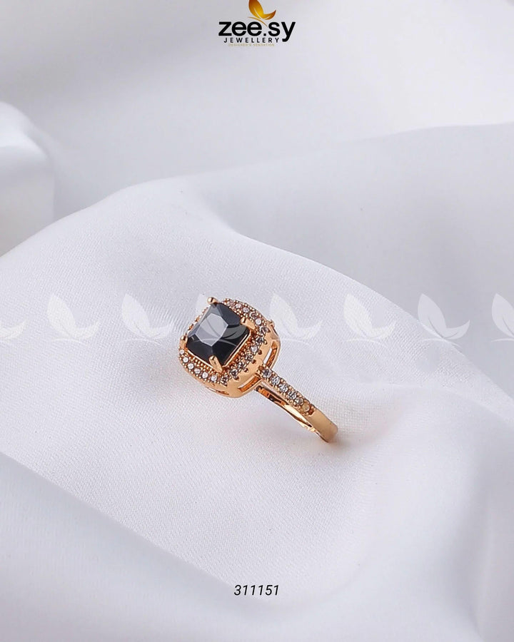 Ember Glow Ring Golden Black Finger Ring - Zeesy Jewellery Pakistan | Premium Artificial & Imitation Jewellery