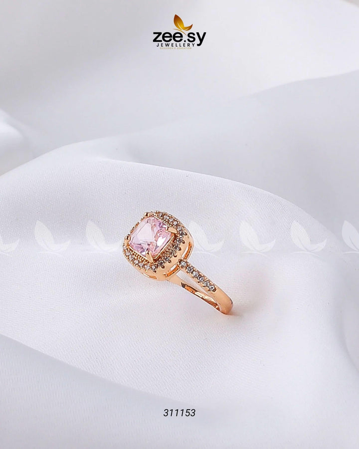 Ember Glow Ring Crsytal pink Finger Ring - Zeesy Jewellery Pakistan | Premium Artificial & Imitation Jewellery