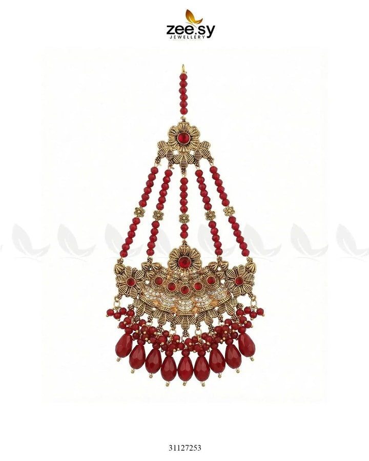 Antique Bloom Pearl Cascade Jhumar jhumar - Zeesy Jewellery Pakistan | Premium Artificial & Imitation Jewellery