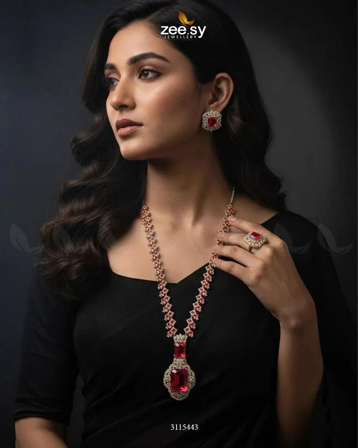 Safina Malla Necklace Set Malla Necklace - Zeesy Jewellery Pakistan | Premium Artificial & Imitation Jewellery