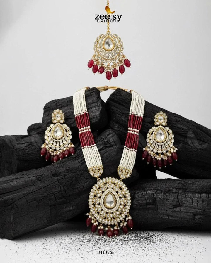 Maranta Malla Set Red Malla Necklace - Zeesy Jewellery Pakistan | Premium Artificial & Imitation Jewellery