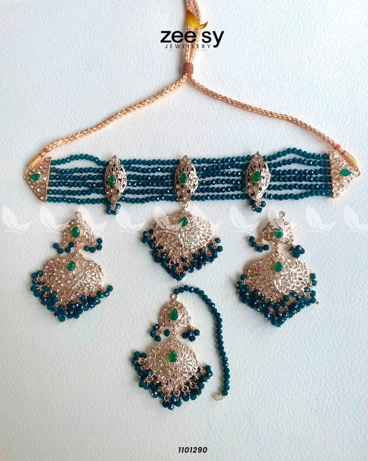 NECKLACE-0003 Green Necklace Sets - Zeesy Jewellery Pakistan | Premium Artificial & Imitation Jewellery