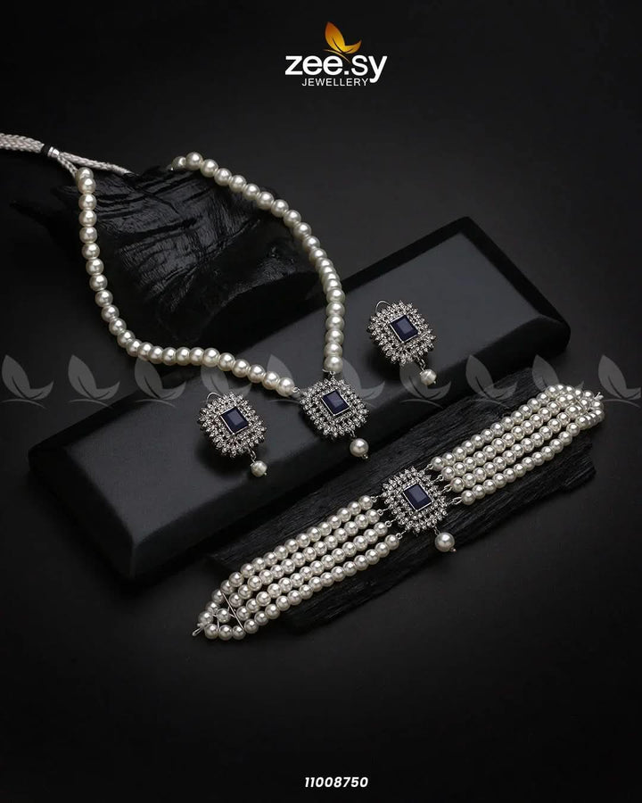 NECKLACE-1005 Blue Necklace Sets - Zeesy Jewellery Pakistan | Premium Artificial & Imitation Jewellery