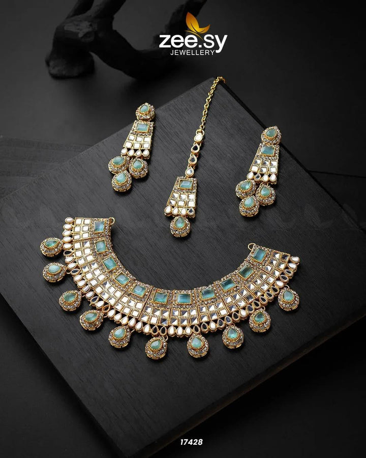 Prestige Necklace Mint Green Necklace Sets - Zeesy Jewellery Pakistan | Premium Artificial & Imitation Jewellery