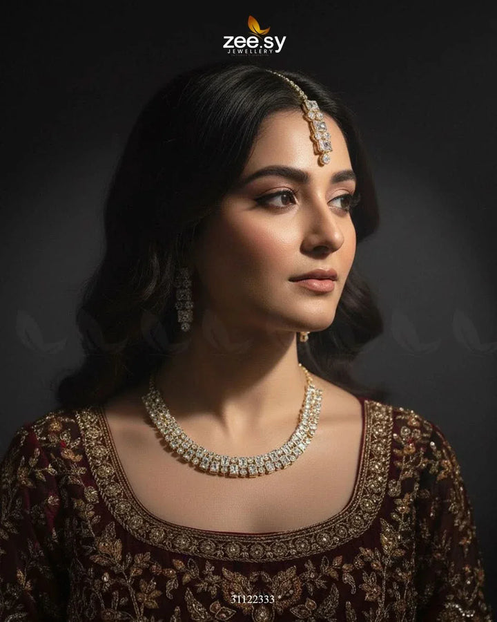Gala Square Cut Necklace Set Necklace Sets - Zeesy Jewellery Pakistan | Premium Artificial & Imitation Jewellery