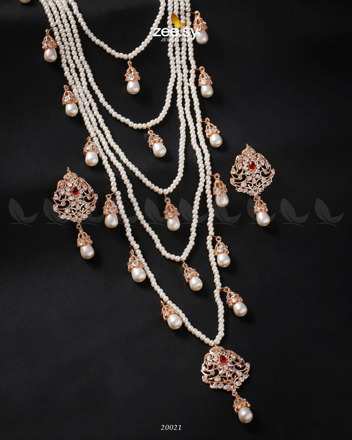 Hyderabadi Panch lara Malla Necklace Sets - Zeesy Jewellery Pakistan | Premium Artificial & Imitation Jewellery