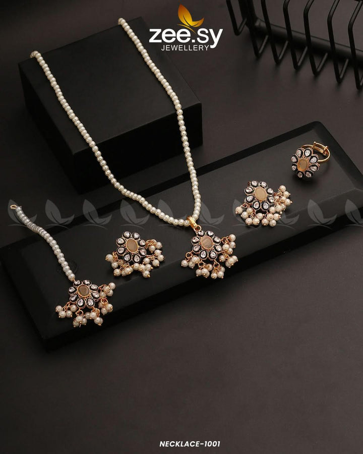 NECKLACE-1001 Champagne Necklace Sets - Zeesy Jewellery Pakistan | Premium Artificial & Imitation Jewellery