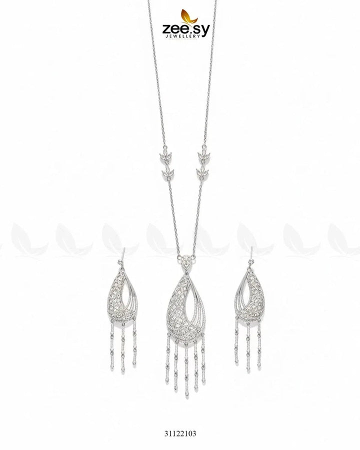 Cascade Dangle Necklace Set Necklace Sets - Zeesy Jewellery Pakistan | Premium Artificial & Imitation Jewellery