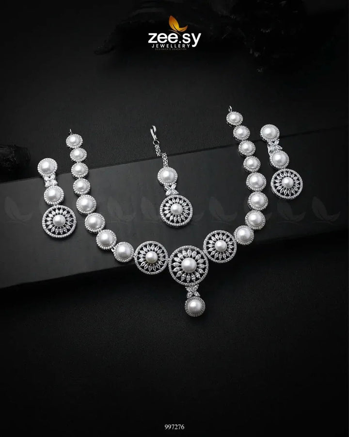 Jonquil Necklace Set Silver Necklace Sets - Zeesy Jewellery Pakistan | Premium Artificial & Imitation Jewellery