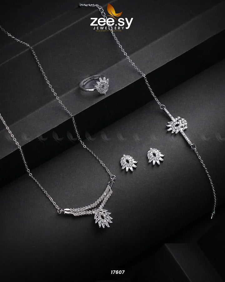 Mirage Necklace Silver Necklace Sets - Zeesy Jewellery Pakistan | Premium Artificial & Imitation Jewellery