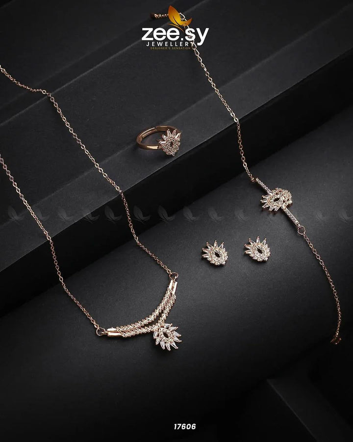 Mirage Necklace Golden Necklace Sets - Zeesy Jewellery Pakistan | Premium Artificial & Imitation Jewellery