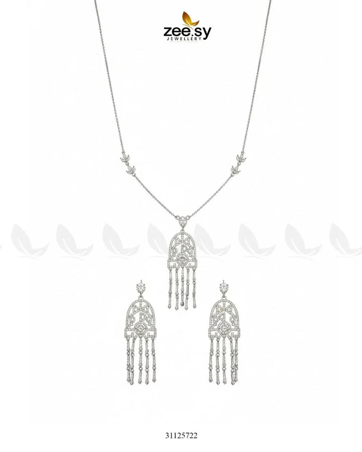 Precious Crystal Eternal Necklace Set Necklace Sets - Zeesy Jewellery Pakistan | Premium Artificial & Imitation Jewellery