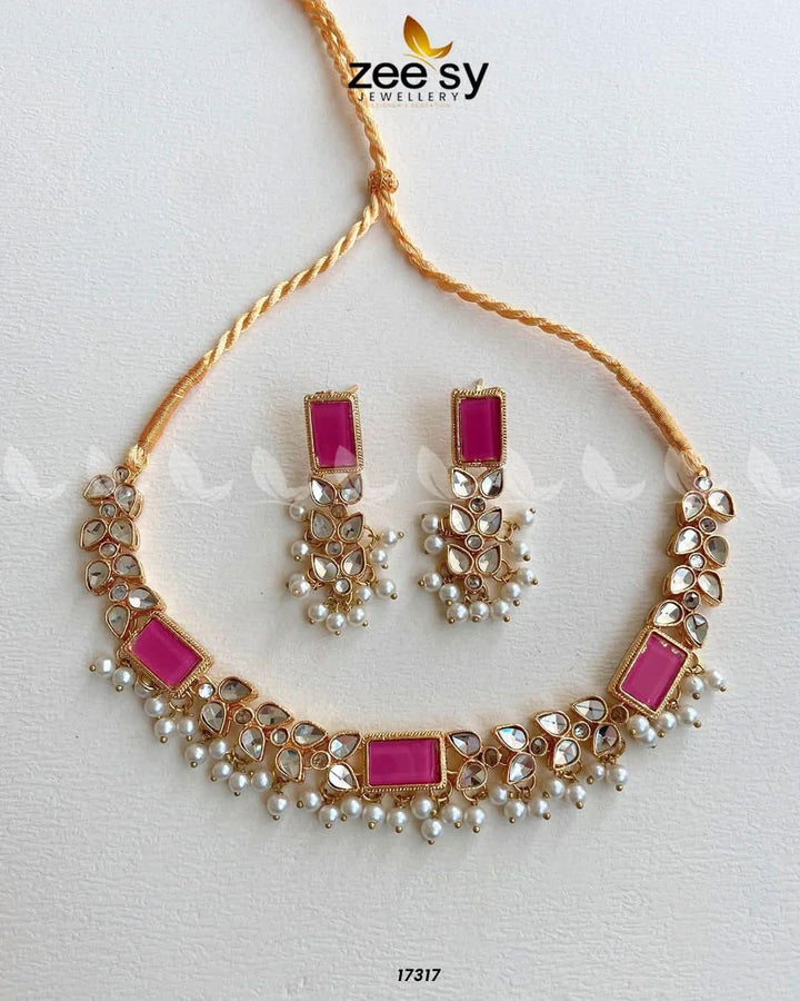Stunning Necklace Pink Necklace Sets - Zeesy Jewellery Pakistan | Premium Artificial & Imitation Jewellery