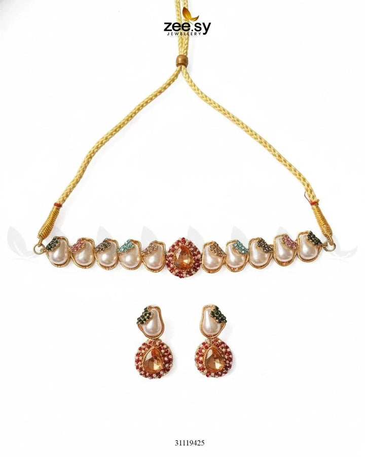 Keystone Choker Necklace Set Necklace Sets - Zeesy Jewellery Pakistan | Premium Artificial & Imitation Jewellery