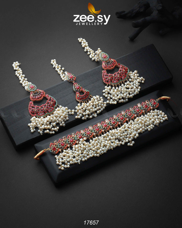 Amaira Chokar Necklace Set Multi Necklace Sets - Zeesy Jewellery Pakistan | Premium Artificial & Imitation Jewellery
