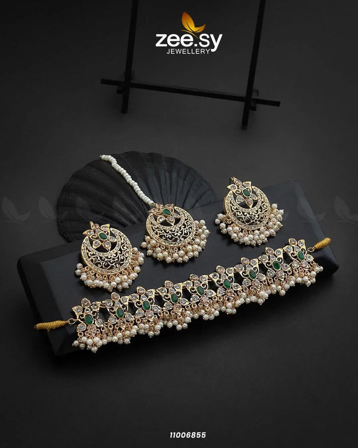NECKLACE-0920 Green Necklace Sets - Zeesy Jewellery Pakistan | Premium Artificial & Imitation Jewellery