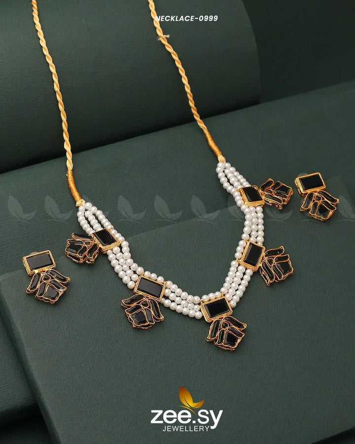 NECKLACE-0999 Black Necklace Sets - Zeesy Jewellery Pakistan | Premium Artificial & Imitation Jewellery