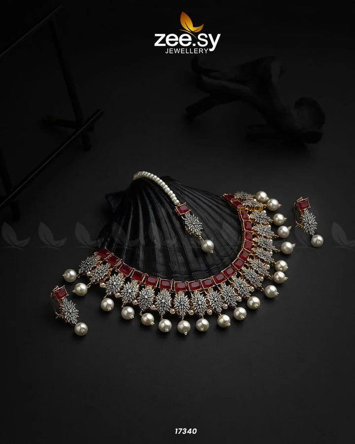 Preeti Necklace Red Necklace Sets - Zeesy Jewellery Pakistan | Premium Artificial & Imitation Jewellery