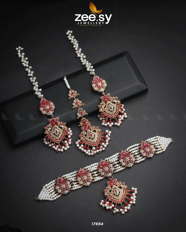 Ritual Necklace Red Necklace Sets - Zeesy Jewellery Pakistan | Premium Artificial & Imitation Jewellery