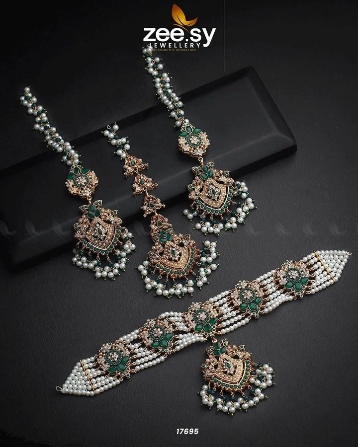 Ritual Necklace Green Necklace Sets - Zeesy Jewellery Pakistan | Premium Artificial & Imitation Jewellery