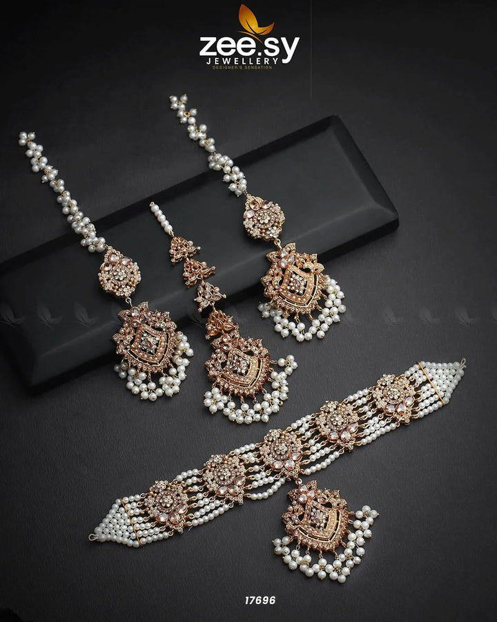 Ritual Necklace Champagne Necklace Sets - Zeesy Jewellery Pakistan | Premium Artificial & Imitation Jewellery