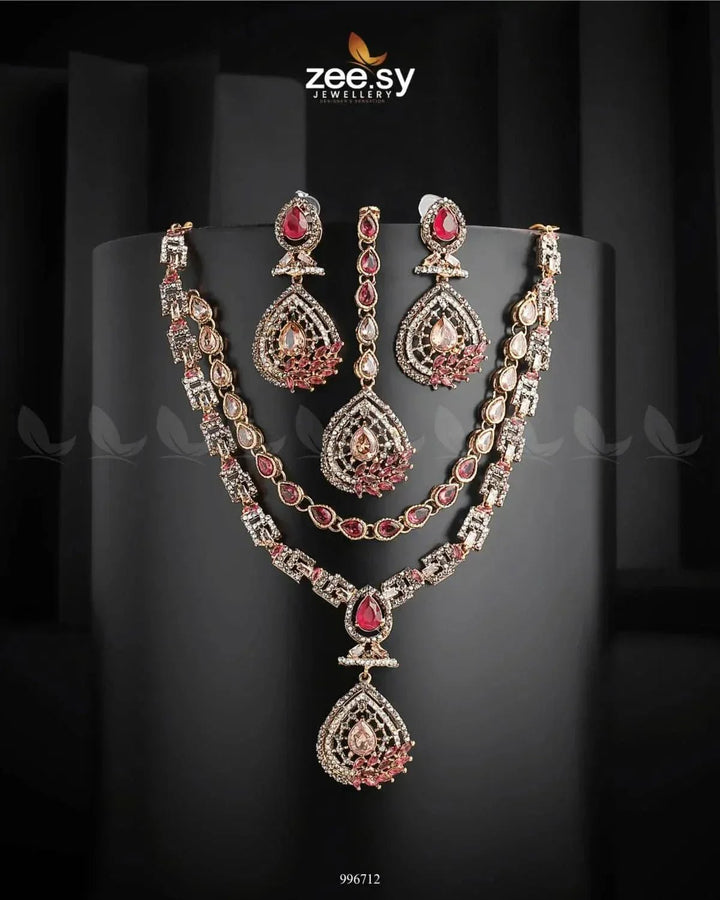 Zinnia Necklace Sets Fuchsia Necklace Sets - Zeesy Jewellery Pakistan | Premium Artificial & Imitation Jewellery