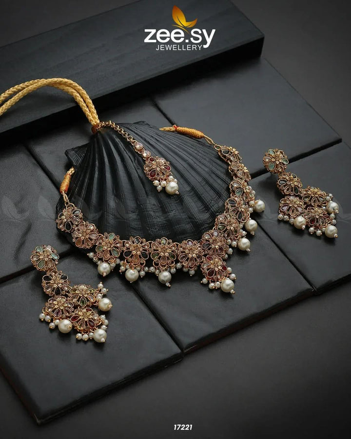 Magnolia Glimmer Necklace Necklace Sets - Zeesy Jewellery Pakistan | Premium Artificial & Imitation Jewellery