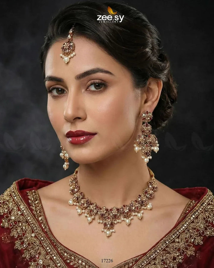 Magnolia Glimmer Necklace Necklace Sets - Zeesy Jewellery Pakistan | Premium Artificial & Imitation Jewellery