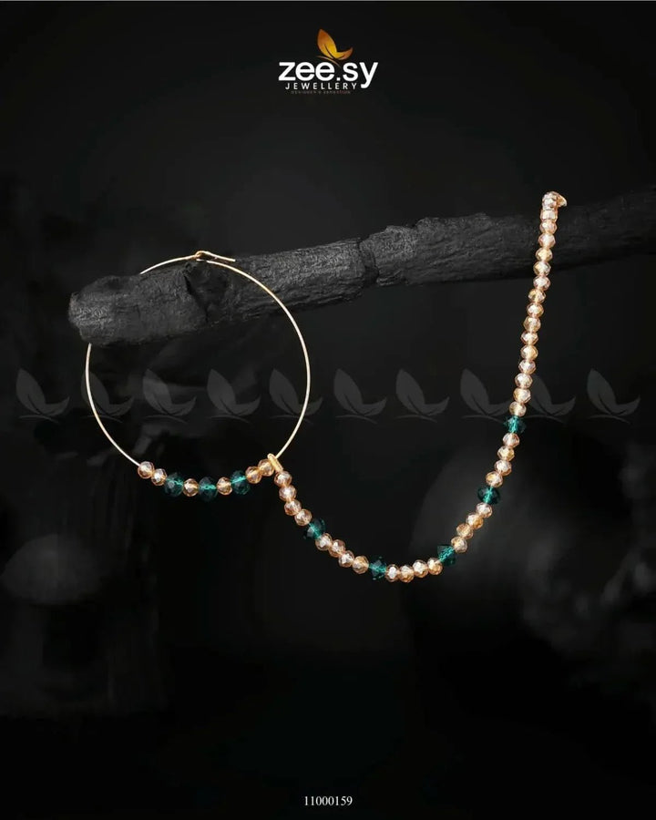 NOSE RING-0002 Crystal Green Champagne Nose ring - Zeesy Jewellery Pakistan | Premium Artificial & Imitation Jewellery