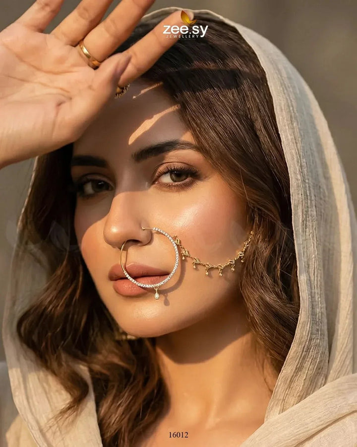 Bride Dazzling Nose Ring Nose ring - Zeesy Jewellery Pakistan | Premium Artificial & Imitation Jewellery