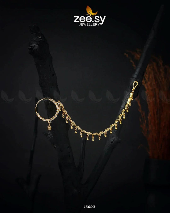 Traditional Nose Ring Golden Nose ring - Zeesy Jewellery Pakistan | Premium Artificial & Imitation Jewellery