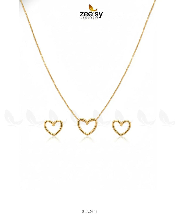 Hallow Heart Pendant Set Pendant - Zeesy Jewellery Pakistan | Premium Artificial & Imitation Jewellery