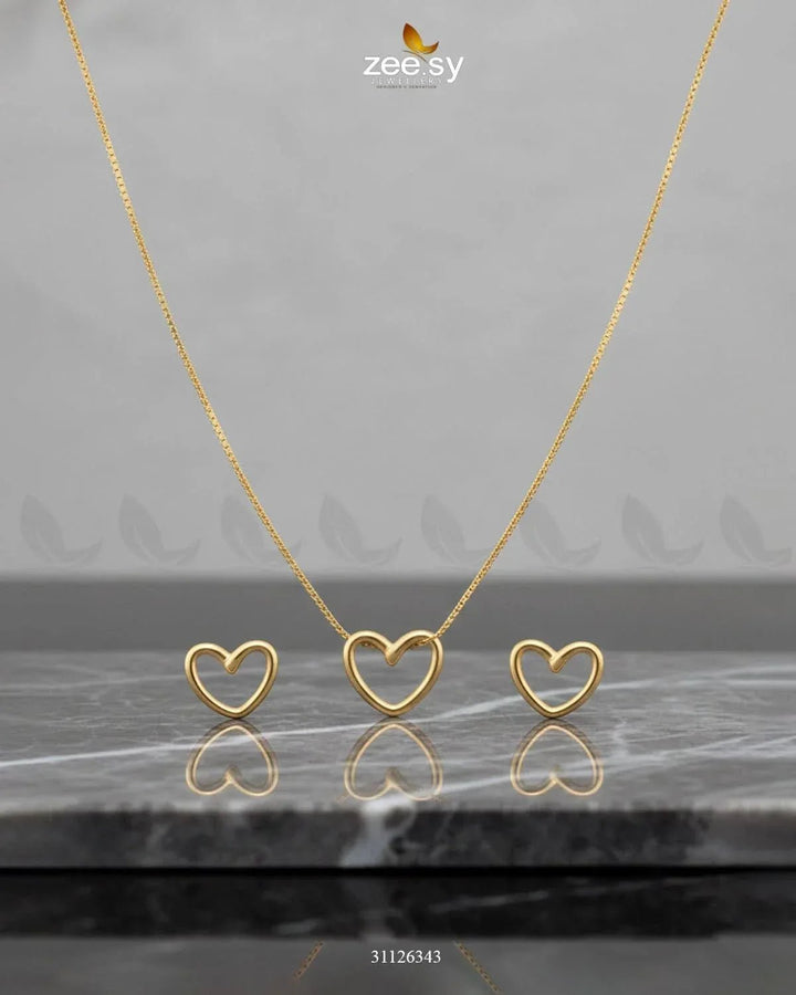 Hallow Heart Pendant Set Pendant - Zeesy Jewellery Pakistan | Premium Artificial & Imitation Jewellery