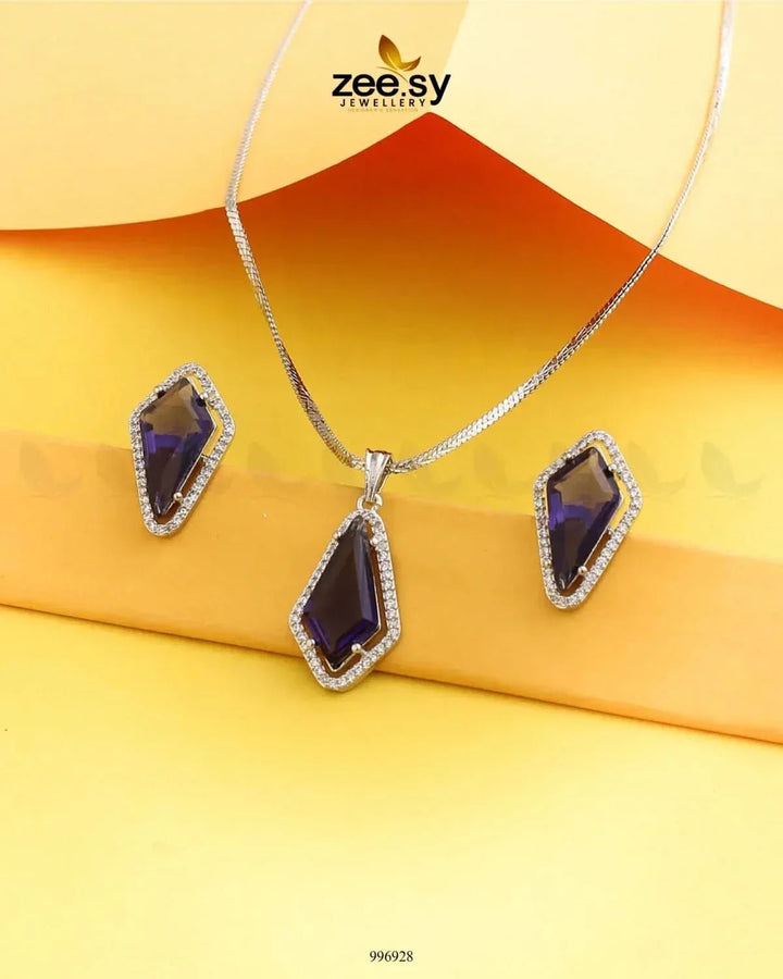 Gladiolus Pendant Set Purple Pendant - Zeesy Jewellery Pakistan | Premium Artificial & Imitation Jewellery