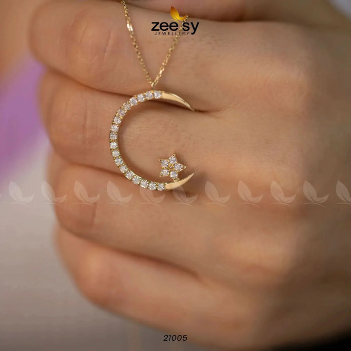 Chandi Moon Pendant Pendants - Zeesy Jewellery Pakistan | Premium Artificial & Imitation Jewellery