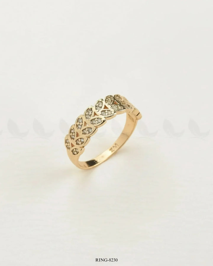 Vlora Pave Wheat Stackable Ring Rings - Zeesy Jewellery Pakistan | Premium Artificial & Imitation Jewellery