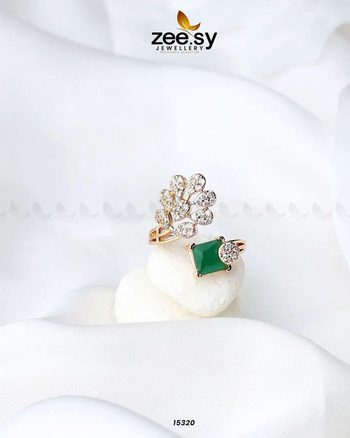 Delicate Leaf Ring Green Rings - Zeesy Jewellery Pakistan | Premium Artificial & Imitation Jewellery