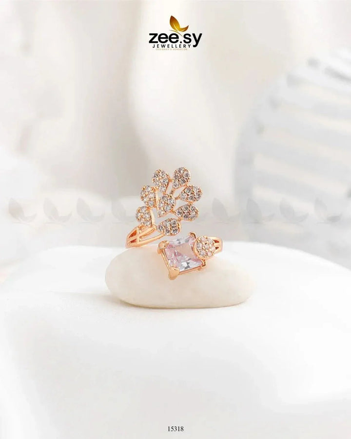 Delicate Leaf Ring White Rings - Zeesy Jewellery Pakistan | Premium Artificial & Imitation Jewellery