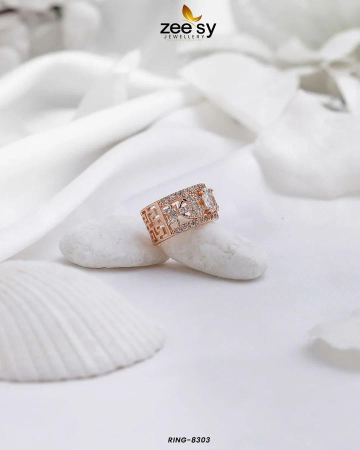 Capucine Stepping Stone Zircon Ring White Finger Ring - Zeesy Jewellery Pakistan | Premium Artificial & Imitation Jewellery