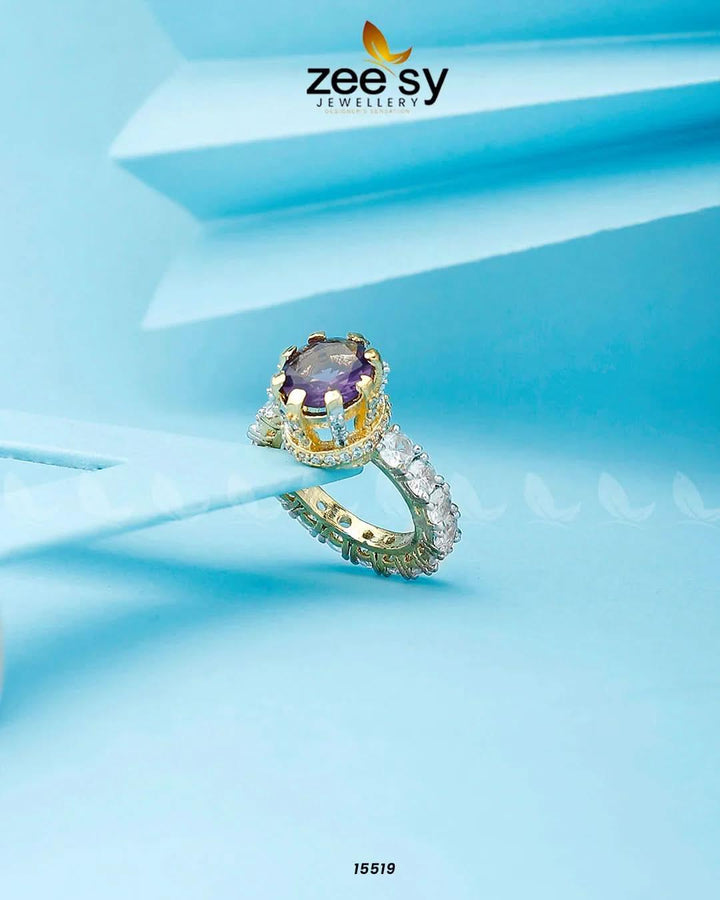 Moana Ring Golden Purple Rings - Zeesy Jewellery Pakistan | Premium Artificial & Imitation Jewellery