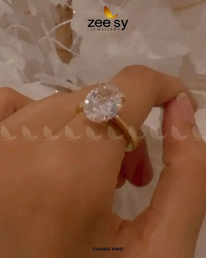 Chandi Ring Golden Rings - Zeesy Jewellery Pakistan | Premium Artificial & Imitation Jewellery