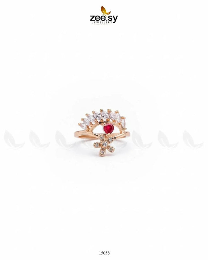 Ruberra Bloom Zircon Ring Rings - Zeesy Jewellery Pakistan | Premium Artificial & Imitation Jewellery