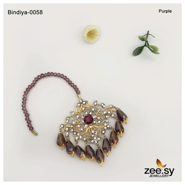Bindiya-0058 Crystal Purple bindiya - Zeesy Jewellery Pakistan | Premium Artificial & Imitation Jewellery