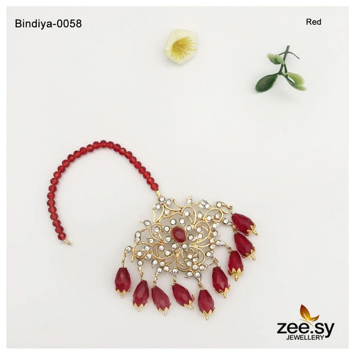 Bindiya-0058 Red bindiya - Zeesy Jewellery Pakistan | Premium Artificial & Imitation Jewellery