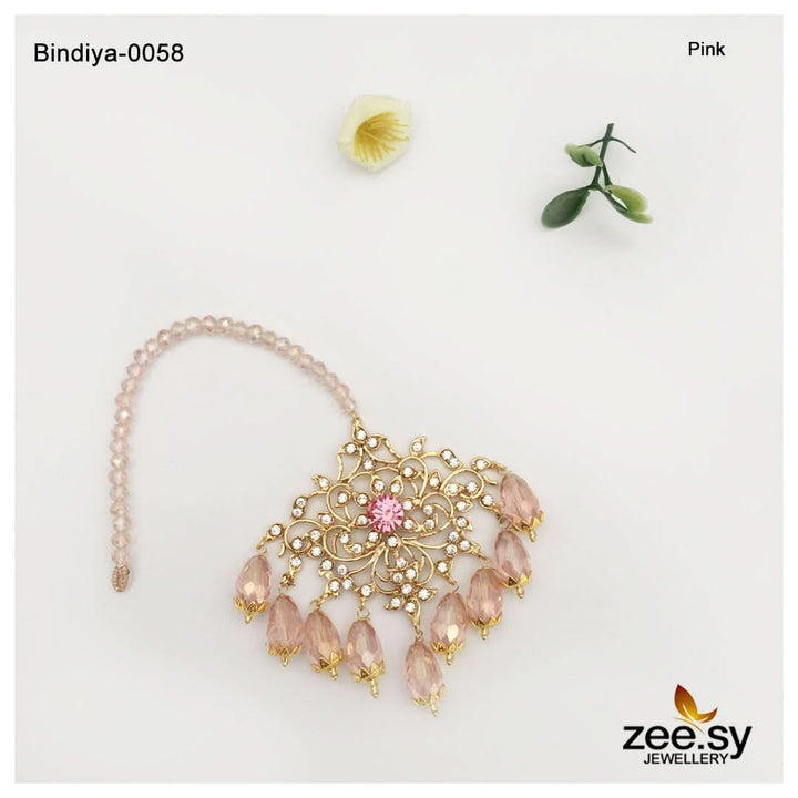 Bindiya-0058 Pink bindiya - Zeesy Jewellery Pakistan | Premium Artificial & Imitation Jewellery