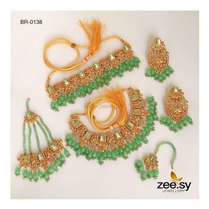 Iris Bridal-0138 Pista Bridal Set - Zeesy Jewellery Pakistan | Premium Artificial & Imitation Jewellery