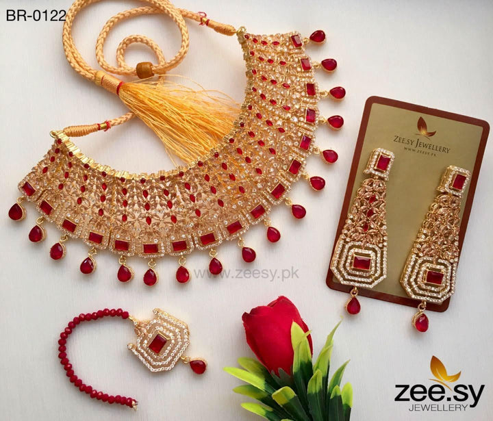 Diamond Bridal-0122 Default Title Bridal Set - Zeesy Jewellery Pakistan | Premium Artificial & Imitation Jewellery
