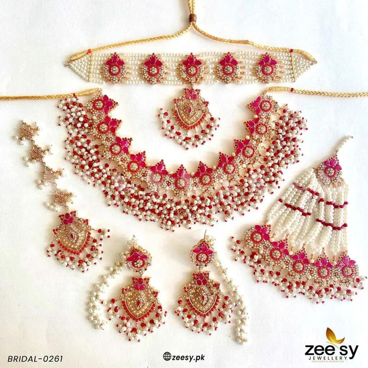 BRIDAL-0261 Red Bridal Set - Zeesy Jewellery Pakistan | Premium Artificial & Imitation Jewellery