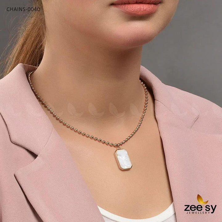 Chains - 0040 Golden White chains - Zeesy Jewellery Pakistan | Premium Artificial & Imitation Jewellery