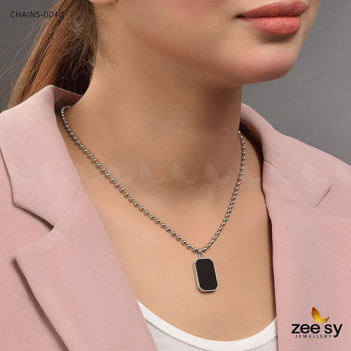 Chains - 0040 Silver Black chains - Zeesy Jewellery Pakistan | Premium Artificial & Imitation Jewellery